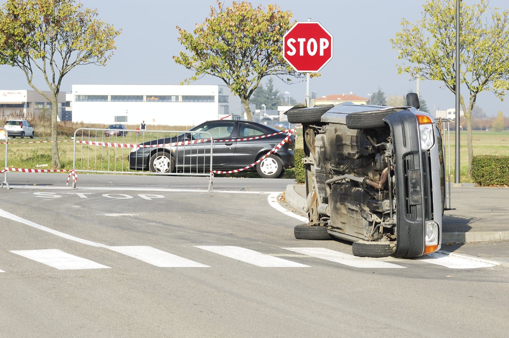Rollover Car Accident Stock Photo