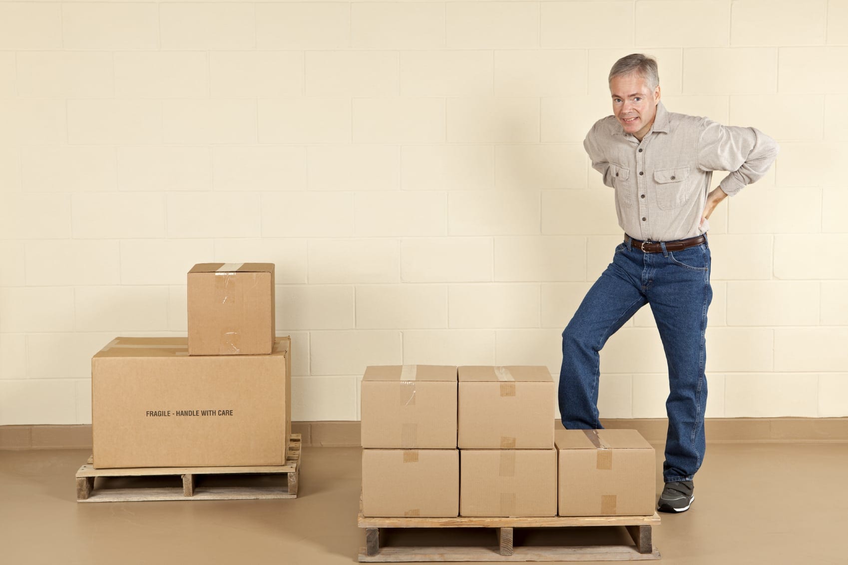 Mature Man With Lower Back Pain Stock Photo