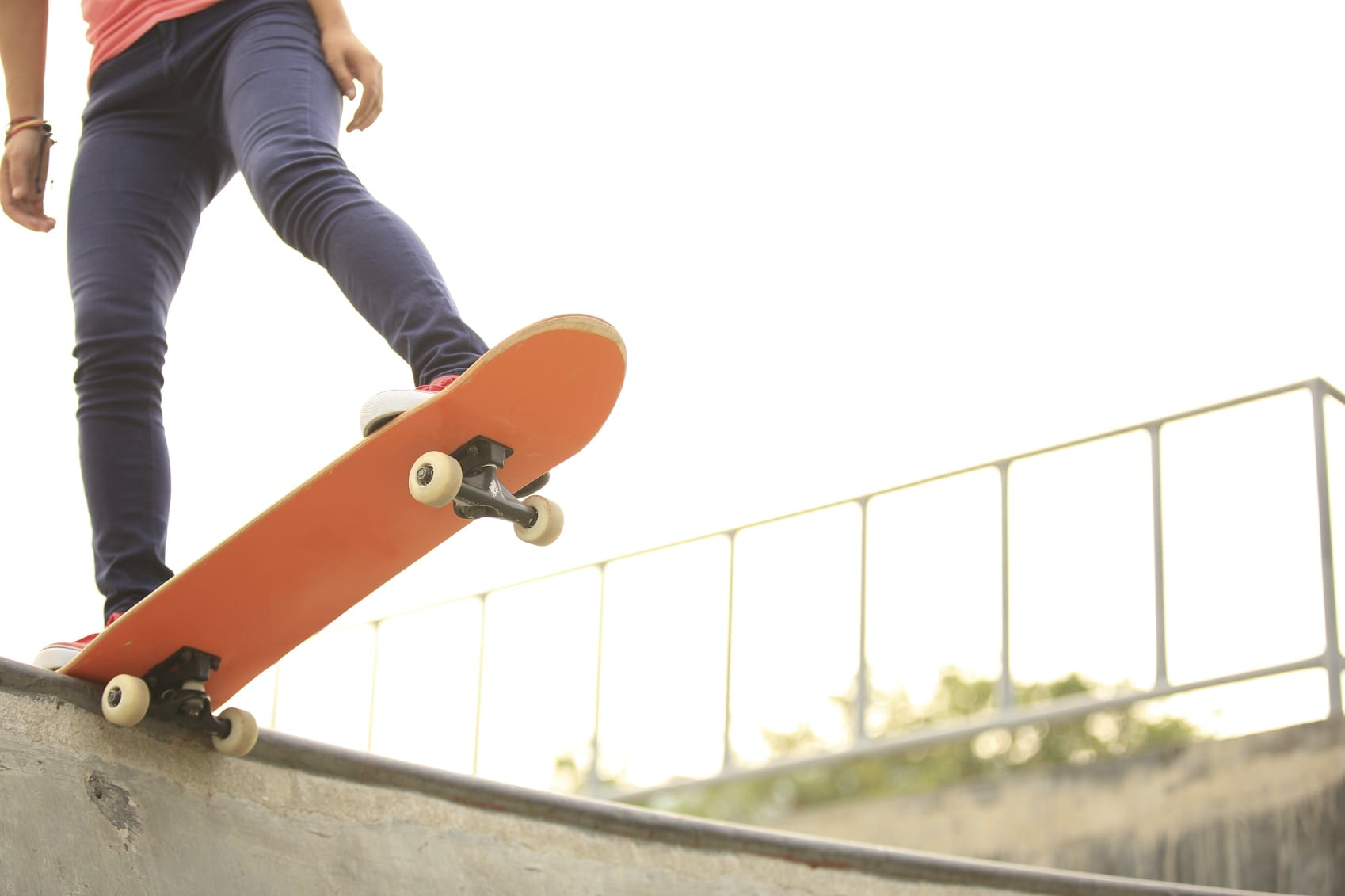 Man Skateboarding At A Skate Park Stock Photo