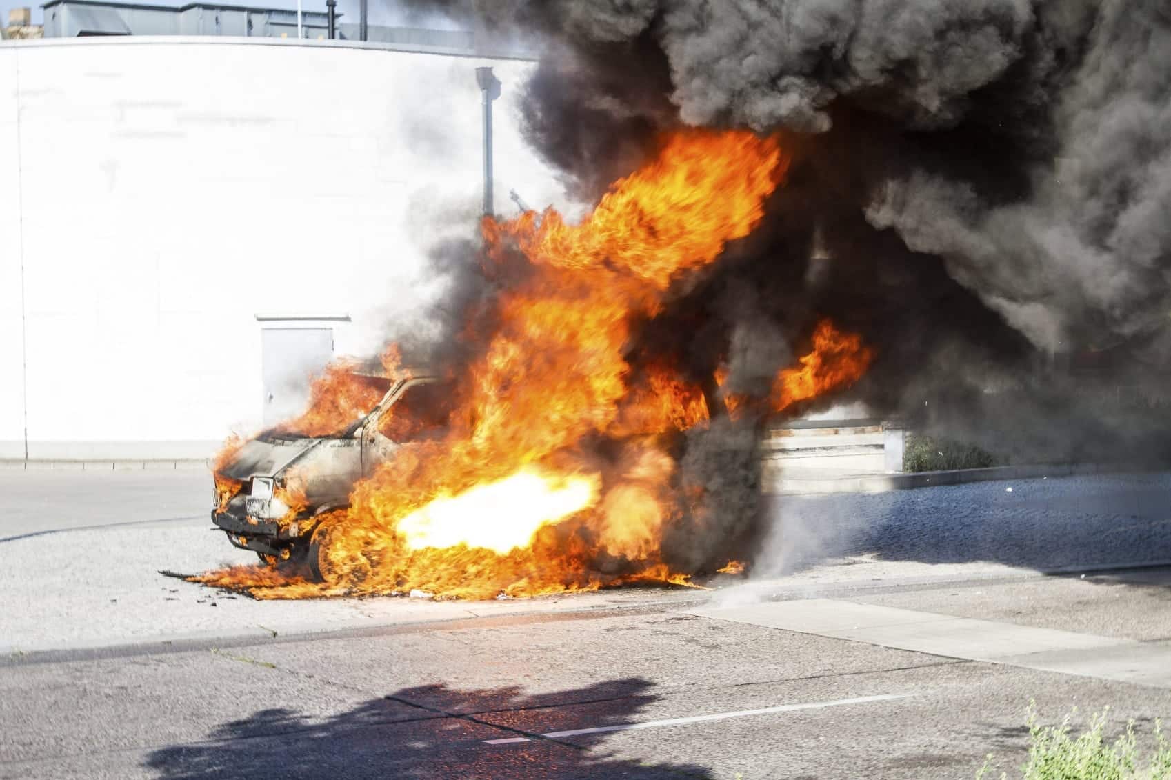 Vehicle On Fire Stock Photo