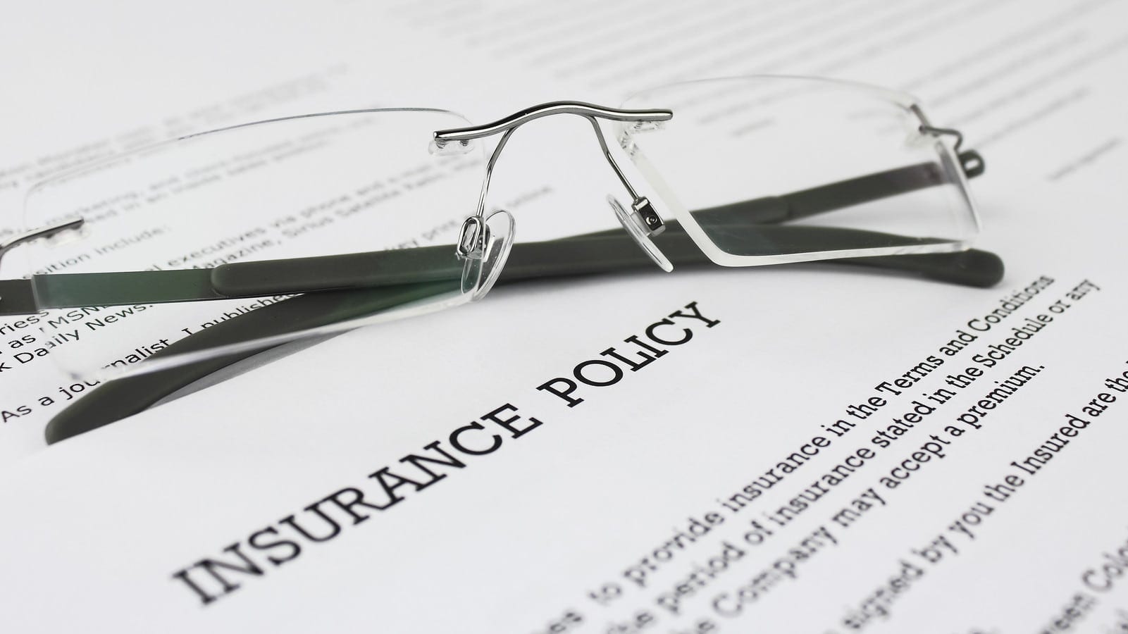Insurance Policy Forms Stock Photo