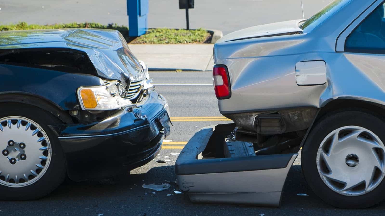 Rear End Car Accident Stock Photo