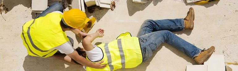 Injured Construction Worker Stock Photo