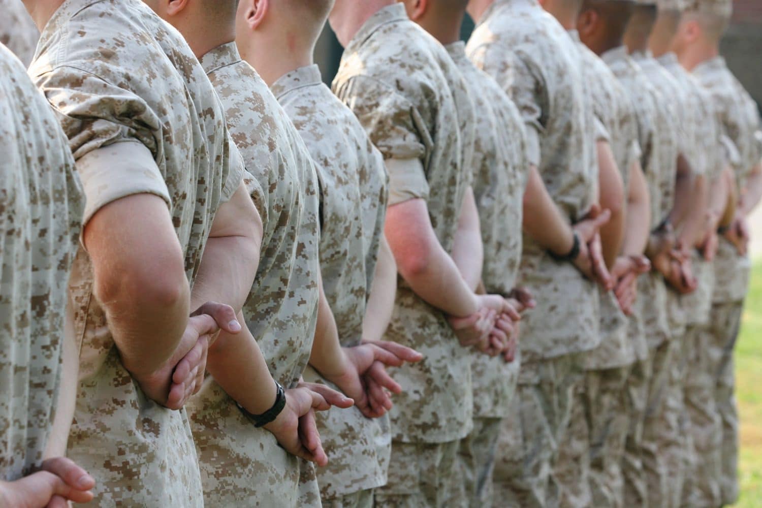 US Marine Corps standing at attention.