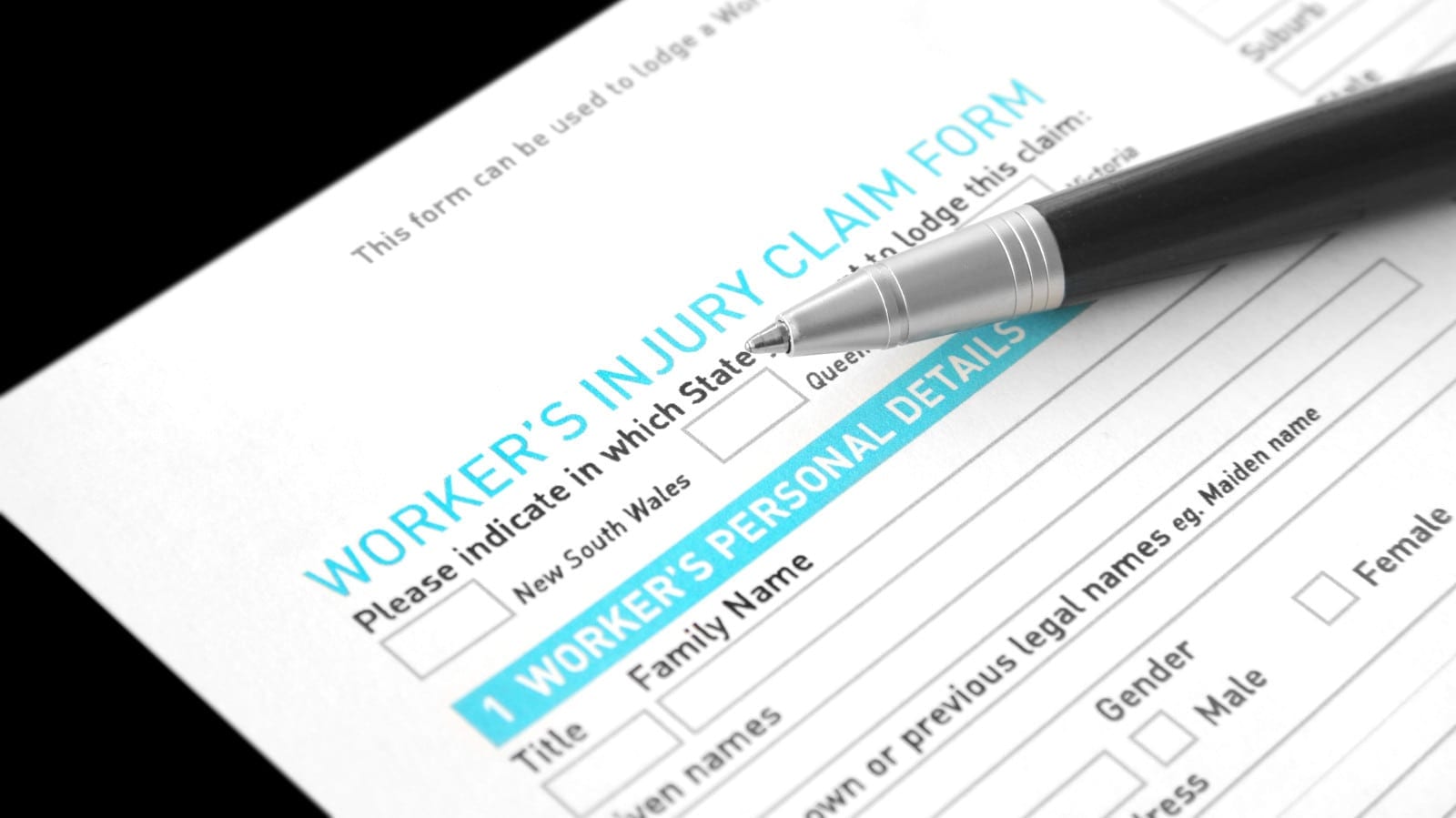 Blank Workers' Compensation Injury Claim Form